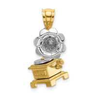 Load image into Gallery viewer, 14K Two-Tone 3-D Moveable Phonograph Charm
