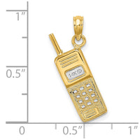 Load image into Gallery viewer, 14K w/ Rhodium 3-D Cell Phone Charm
