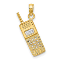 Load image into Gallery viewer, 14K w/ Rhodium 3-D Cell Phone Charm
