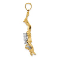 Load image into Gallery viewer, 14k Two-Tone 3-D Female Scuba Diver Charm
