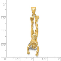 Load image into Gallery viewer, 14k Two-Tone 3-D Female Scuba Diver Charm
