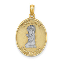 Load image into Gallery viewer, 14k w/Rhodium Reversible CHILDS PRAYER w/Boy Charm
