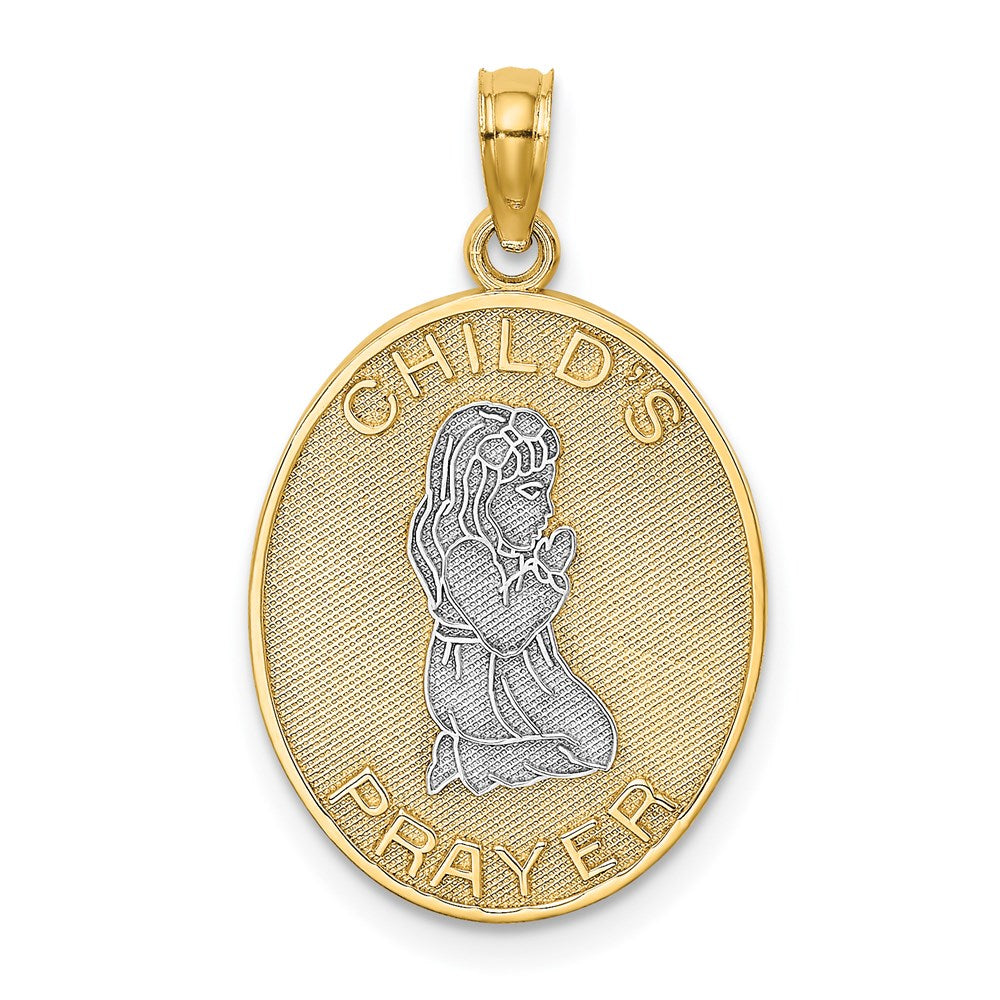 14k w/Rhodium Reversible CHILDS PRAYER w/Girl Charm