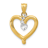 Load image into Gallery viewer, 14k w/Rhodium Diamond-cut Heart Charm
