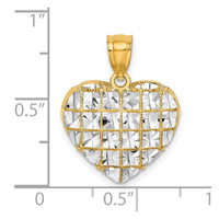 Load image into Gallery viewer, 14k w/Rhodium Diamond-cut Heart Charm
