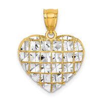 Load image into Gallery viewer, 14k w/Rhodium Diamond-cut Heart Charm
