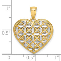 Load image into Gallery viewer, 14k w/Rhodium Diamond-cut Leaves In Heart Charm

