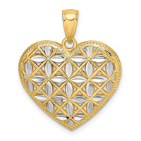Load image into Gallery viewer, 14k w/Rhodium Diamond-cut Leaves In Heart Charm
