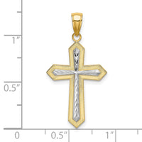 Load image into Gallery viewer, 14K W/ Rhodium Center Cross Charm
