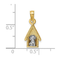Load image into Gallery viewer, 14k Two-tone 3-D Dog Inside Dog House Charm
