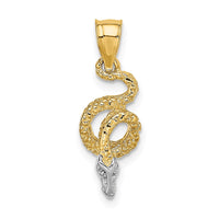 Load image into Gallery viewer, 14k w/Rhodium Coiled Snake Charm
