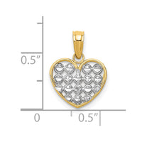 Load image into Gallery viewer, 14k w/Rhodium Diamond-cut Heart Charm
