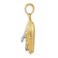 Load image into Gallery viewer, 14K w/Rhodium 3-D Wave Runner W/ Moveable Seat Charm
