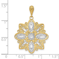 Load image into Gallery viewer, 14K w/Rhodium D/C and Filigree Flower Charm
