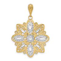 Load image into Gallery viewer, 14K w/Rhodium D/C and Filigree Flower Charm
