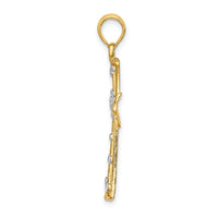 Load image into Gallery viewer, 14K w/Rhodium D/C Cross Charm
