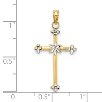 Load image into Gallery viewer, 14k w/ Rhodium Thin D/C Cross Charm

