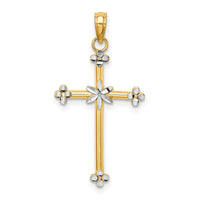 Load image into Gallery viewer, 14k w/ Rhodium Thin D/C Cross Charm
