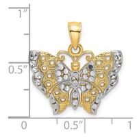 Load image into Gallery viewer, 14k w/Rhodium Cut-out Wings Butterfly Pendant
