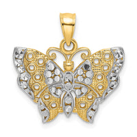 Load image into Gallery viewer, 14k w/Rhodium Cut-out Wings Butterfly Pendant
