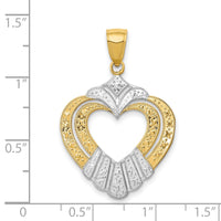 Load image into Gallery viewer, 14k w/Rhodium Cut-Out Heart Charm
