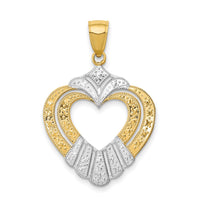 Load image into Gallery viewer, 14k w/Rhodium Cut-Out Heart Charm
