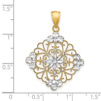 Load image into Gallery viewer, 14K w/Rhodium D/C Filigree Medallion Charm
