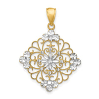 Load image into Gallery viewer, 14K w/Rhodium D/C Filigree Medallion Charm

