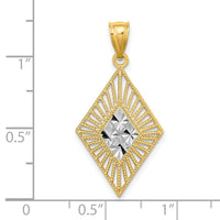 Load image into Gallery viewer, 14K w/Rhodium D/C Diamond Shape Charm
