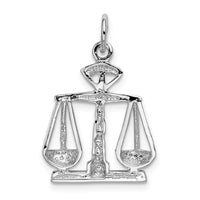 Load image into Gallery viewer, 14k White Gold Polished Scales of Justice Charm
