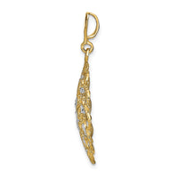 Load image into Gallery viewer, 14K w/Rhodium D/C Scalloped Wave Charm
