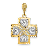 Load image into Gallery viewer, 14K w/Rhodium D/C Heart Cross Charm
