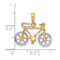 Load image into Gallery viewer, 14k Two-tone 3-D Bicycle w/ Moveable Tires Charm
