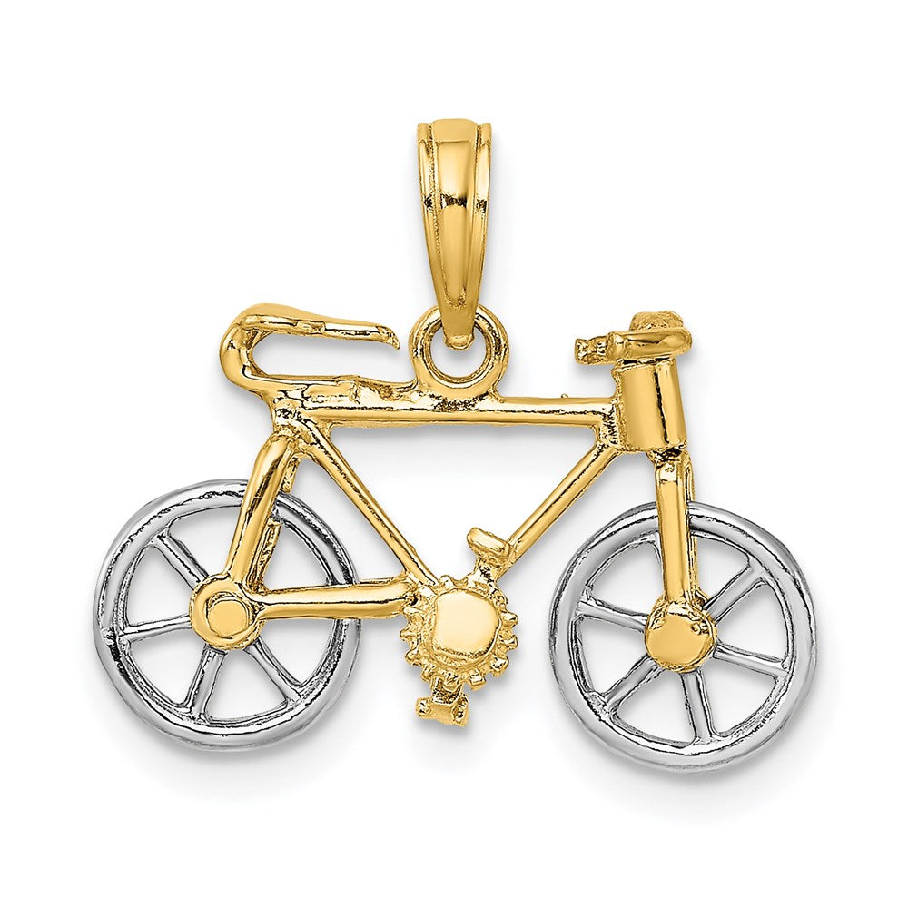 14k Two-tone 3-D Bicycle w/ Moveable Tires Charm