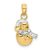 Load image into Gallery viewer, 14k w/Rhodium Snowman Charm
