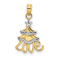 Load image into Gallery viewer, 14k w/ Rhodium LOVE Christmas Tree Charm
