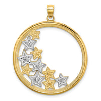 Load image into Gallery viewer, 14k w/Rhodium Stars in Round Frame Charm
