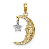 Load image into Gallery viewer, 14k Two-Tone Half Moon w/Star Moveable Charm
