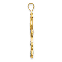 Load image into Gallery viewer, 14K w/Rhodium D/C Diagonal Swirl Charm
