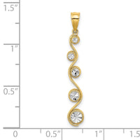Load image into Gallery viewer, 14K w/Rhodium D/C Diagonal Swirl Charm
