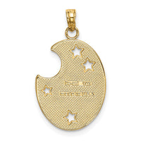 Load image into Gallery viewer, 14k w/ Rhodium WISH DREAM BELIEVE Moon and Stars Charm
