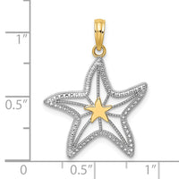 Load image into Gallery viewer, 14K with White Rhodium Small Starfish Charm
