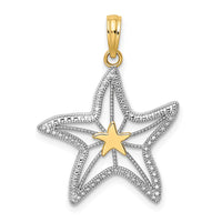 Load image into Gallery viewer, 14K with White Rhodium Small Starfish Charm
