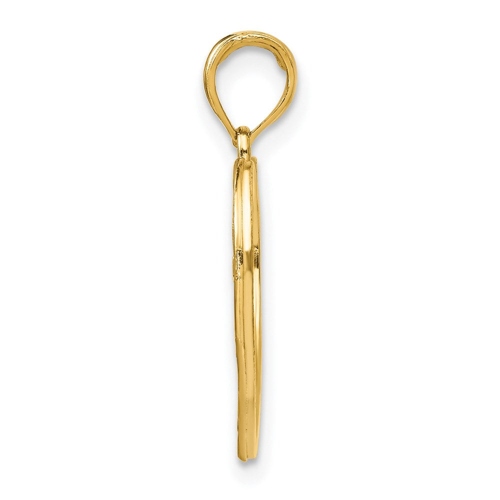 14k w/Rhodium Hope In Heart w/Flowers Charm