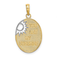Load image into Gallery viewer, 14k w/Rhodium YOU ARE MY SUNSHINE Cut-out Sun Charm
