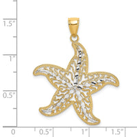 Load image into Gallery viewer, 14K with White Rhodium Starfish Filigree Charm
