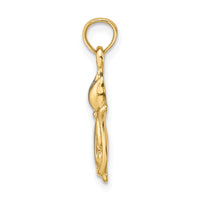 Load image into Gallery viewer, 14k w/ Rhodium Polished Cat and Kitten Charm
