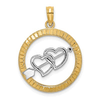 Load image into Gallery viewer, 14k Diamond-cut w/Rhodium Heart and Arrow Charm
