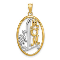 Load image into Gallery viewer, 14k w/ Rhodium #1 MOM Oval Charm

