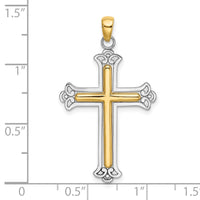 Load image into Gallery viewer, 14K Two-tone Polished Cross Charm
